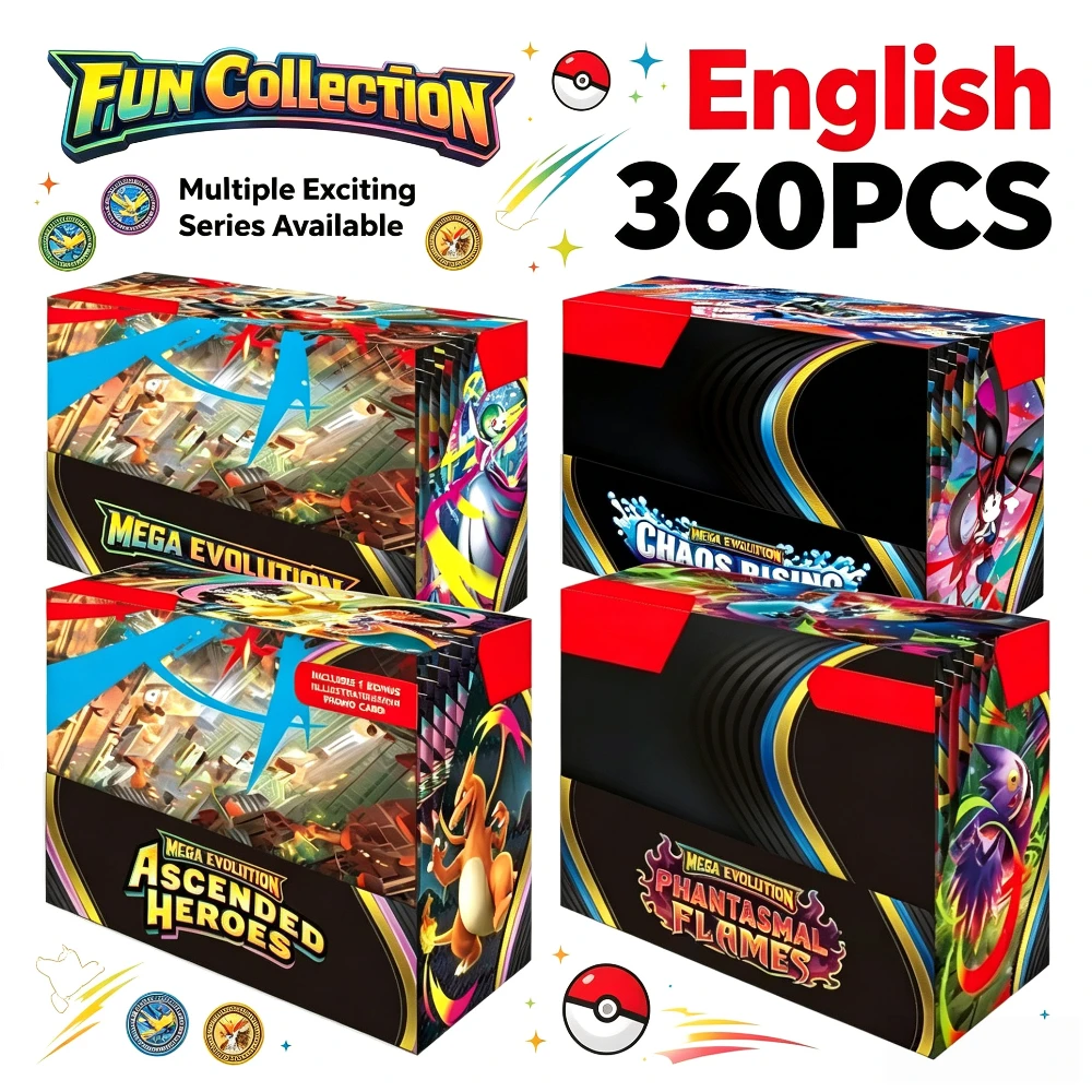 10/90/360Pcs  New Pokemon TCG Cards Prismatic 151 Chaos Rising English Booster Battle Rare Holo Trading Collection Gift for Kids