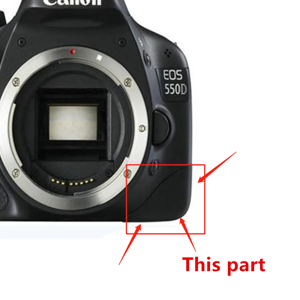 Bottom Right Corner Rubber Skin Front Shell Cover Lid For Canon  EOS 550D Rebel T2i Kiss X4 Camera Part