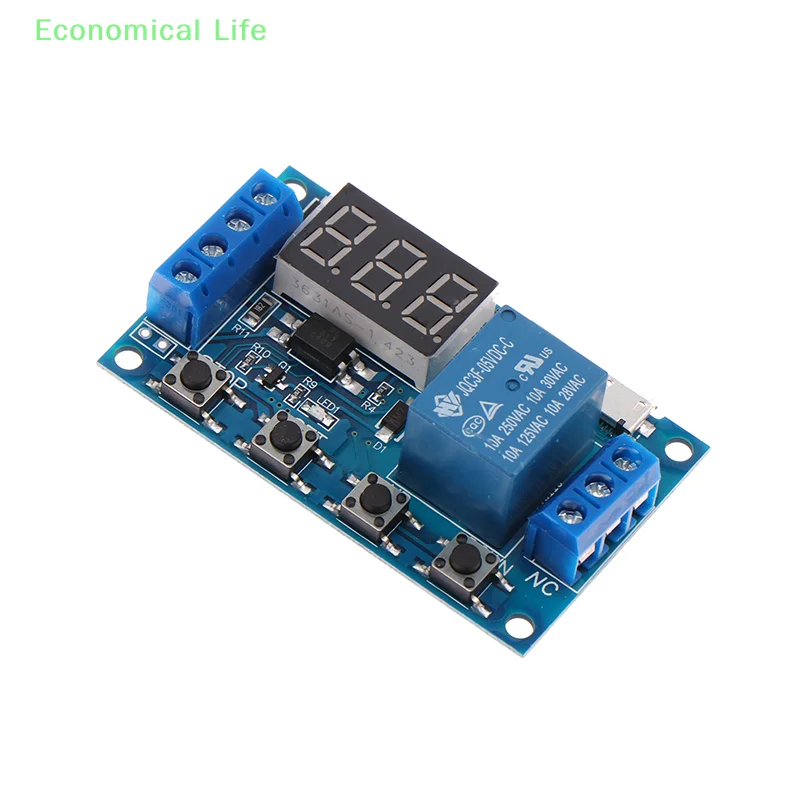 DC 6-30V Support Micro USB 5V LED Display Automation Cycle Delay Timer Switch Off Time Relay Overvoltage Protection Controller