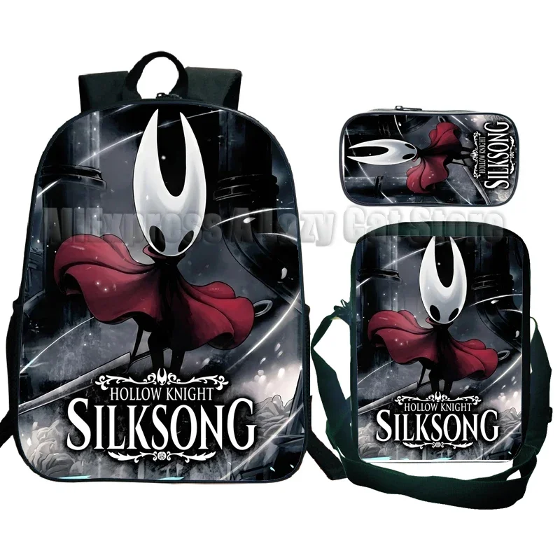 3pcs/set Hollow Knight Silksong Backpack Hornet Fridge Magnet Teenage Boys Girls School Bags for Kids Students Chlidren Book Bag