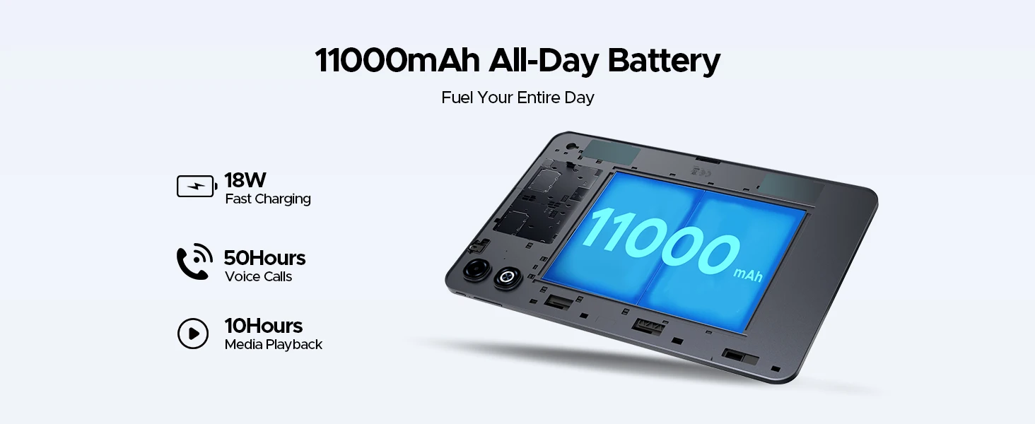 DOOGEE Tab G6 Max Tablet Android 16 32GB+256GB 13.4'' 90Hz Display 11000mAh Battery 7.7mm Ultra-thin UNISOC T7280 Widevine L1
