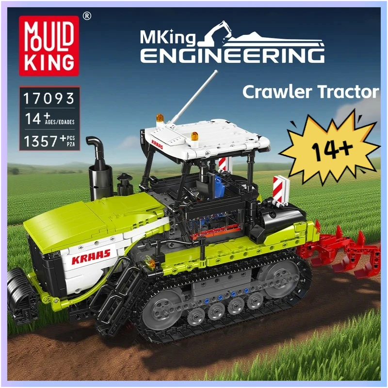 

MOULD KING 17093 Crawler Tractor Construction truck model Building block toy MOC Puzzle Bricks kits for kids Christmas Gift