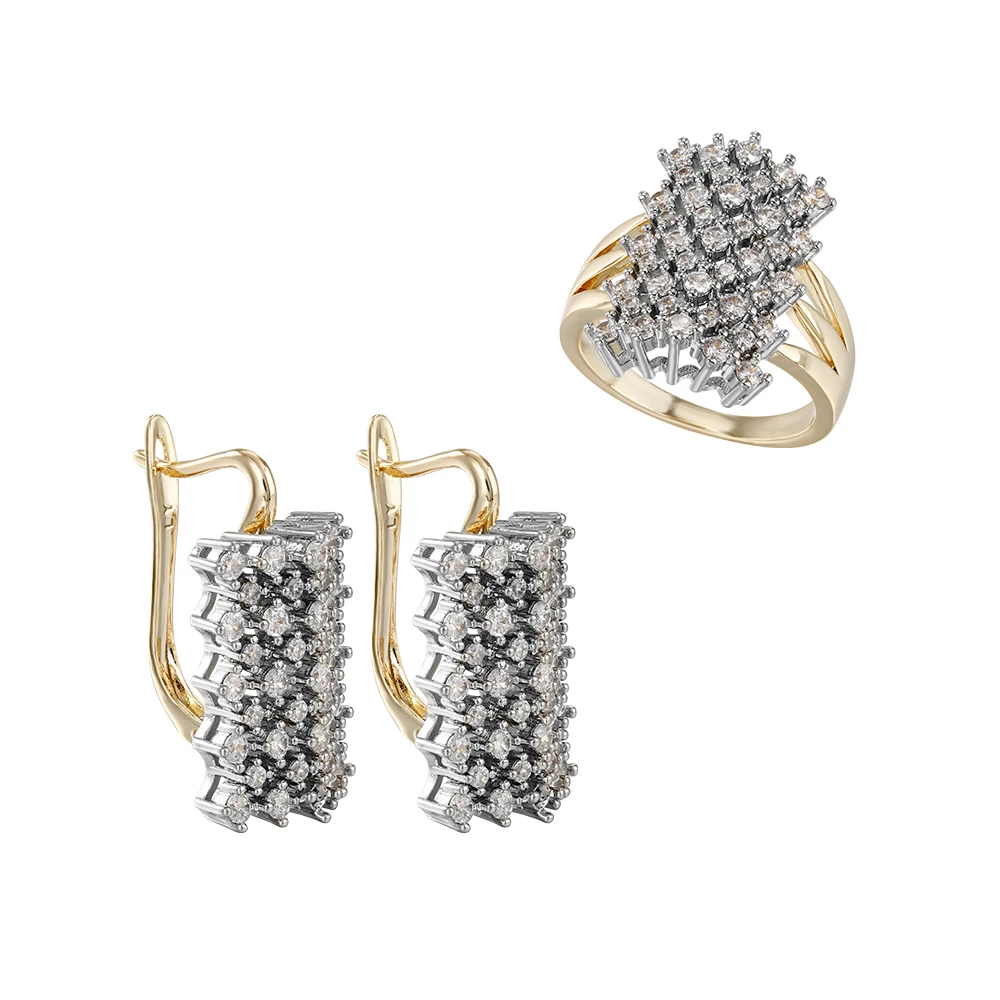 Wasserfallartige, fächerförmige Reihen, verziert mit Diamantohrringen und -ringen, als Accessoires für Bankette und Hochzeiten, ein Geschenk für die Freundin oder die Mutter. – Detail 9