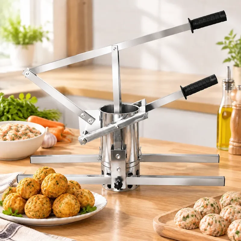Stainless Steel Meatball Maker Mold Extruded Ball Press Tool for Handmade Fried Radish Vegetable Crafts Kitchen Gadget