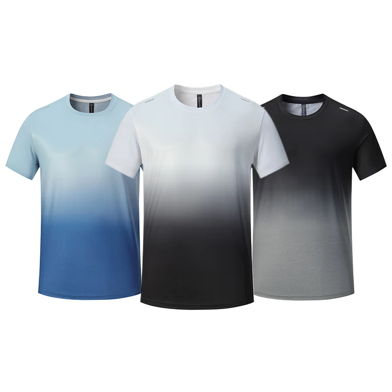 

Men's Short Sleeve Gym Running Round Neck T-Shirt Training Exercise Gym Sport Shirt Tops