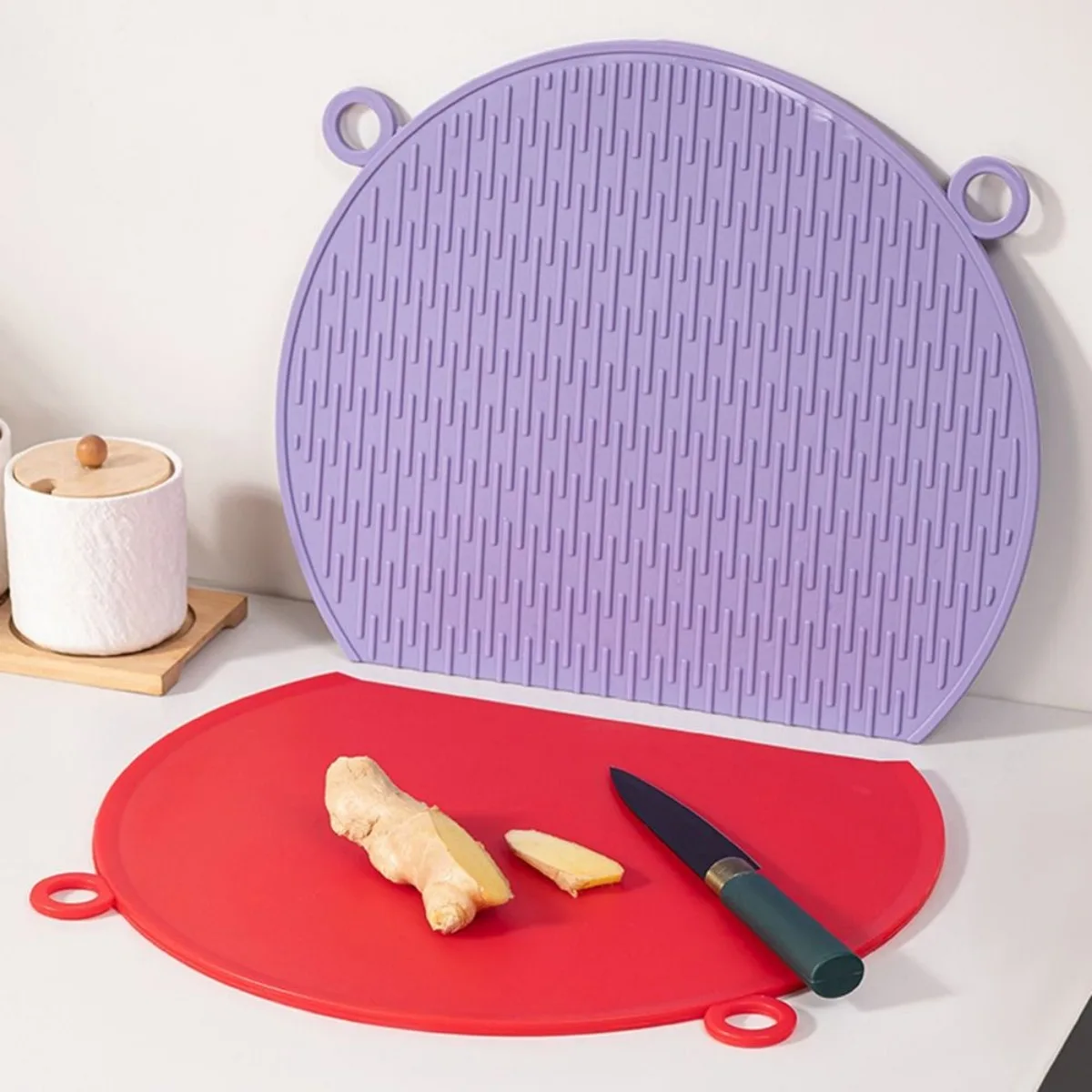 Food Grade TPU Cutting Board Anti-Mold Anti-Bacterial Semi Circular Flexible Bendable Double Sided Kitchen Cutting Board