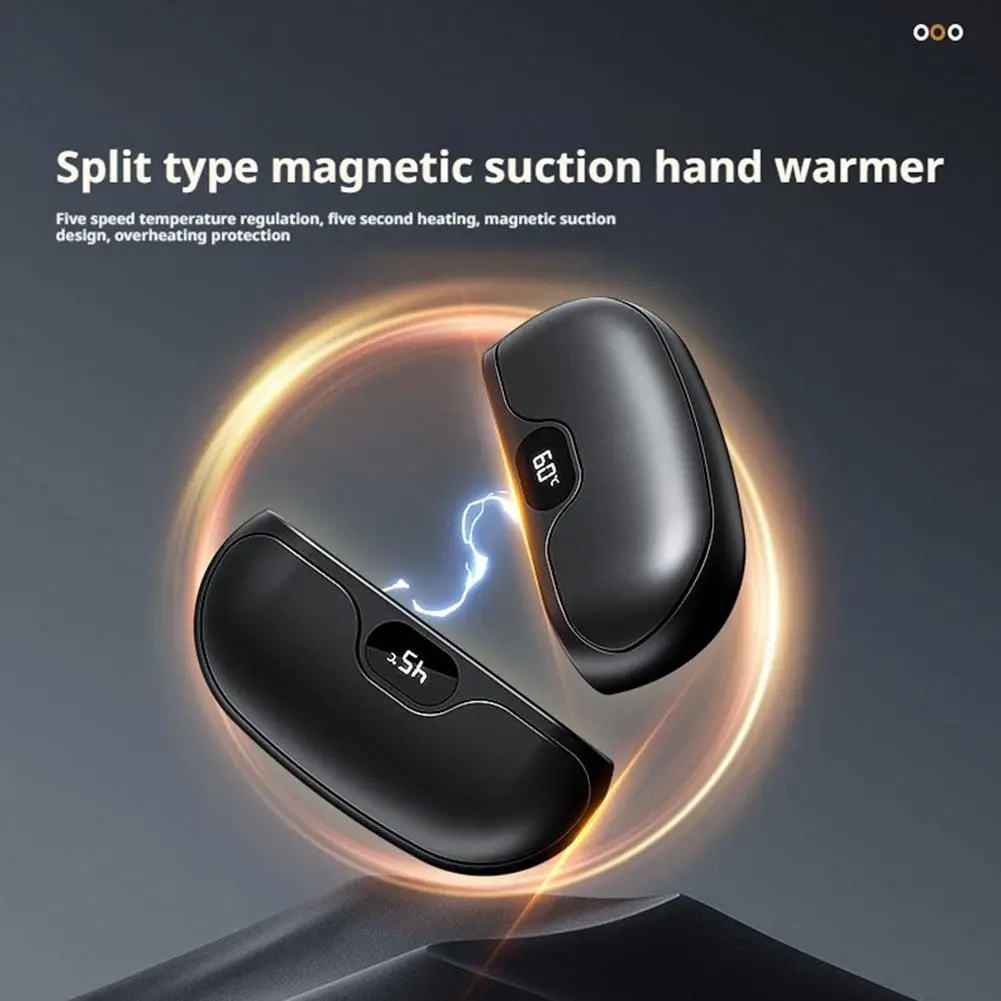 

1pcs Hand Warmer Magnetic Electric Large Capacity Portable USB Rechargeable Heating Pad Student Dorm Outdoor Winter Warm Gift