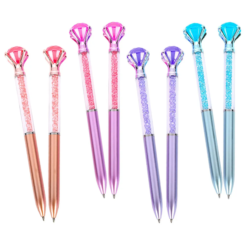 

8Pcs Ballpoint Pens Creative Diamond Shape Cute Writing Pen Ergonomic Students Portable Office School Daily Use Multi-Function