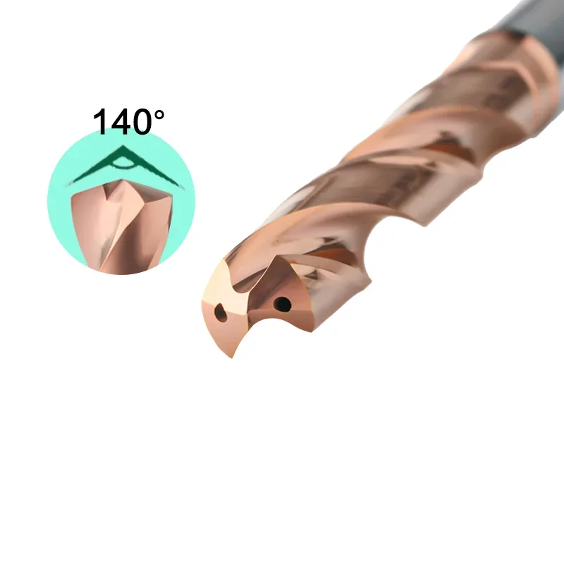 Hartmetallbohrer 3–14 mm mit innerem Durch-Kühlmittelloch für Stahl. Effizientes CNC-Werkzeug. Interner Kühlmittelbohrer aus Wolframstahl