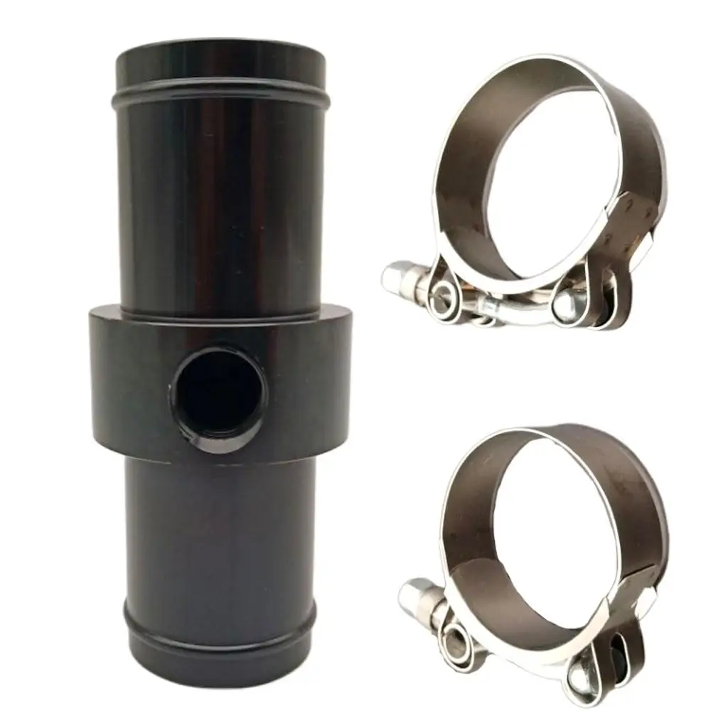 Adaptador de temperatura de mangueira de radiador em linha preto de alumínio 3/8 NPT