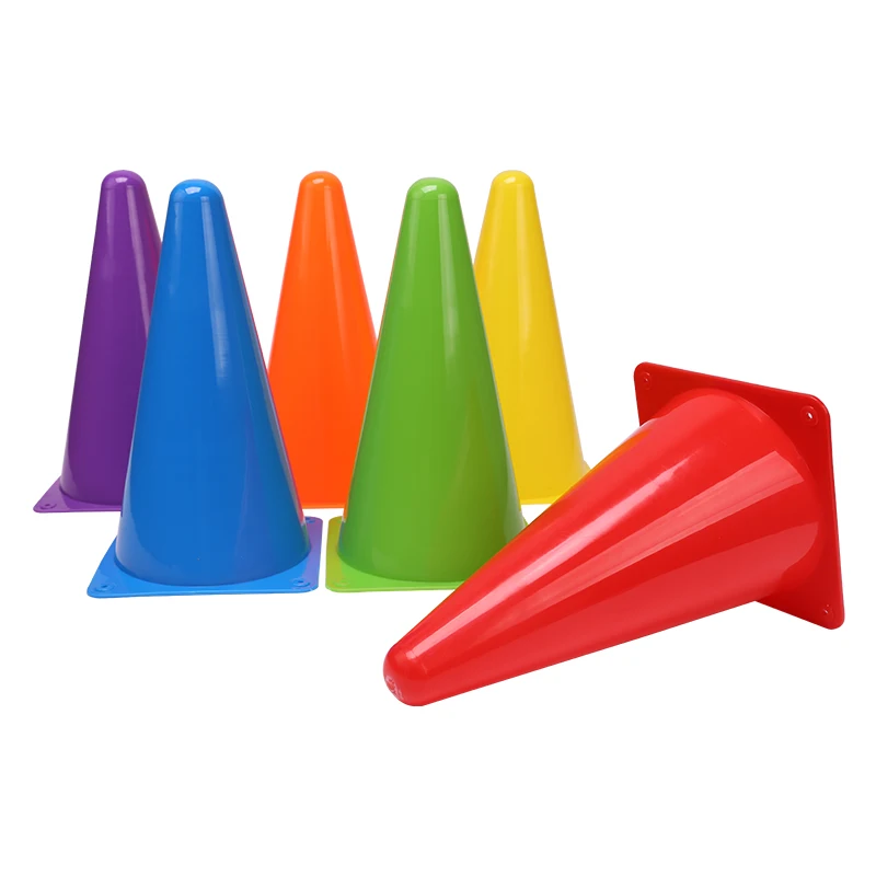 Cono de señal de fútbol de 23cm, obstáculos de entrenamiento de fútbol, cubo con logotipo resistente al desgaste, marcador de barrera para practicar fútbol, bloqueo de carretera