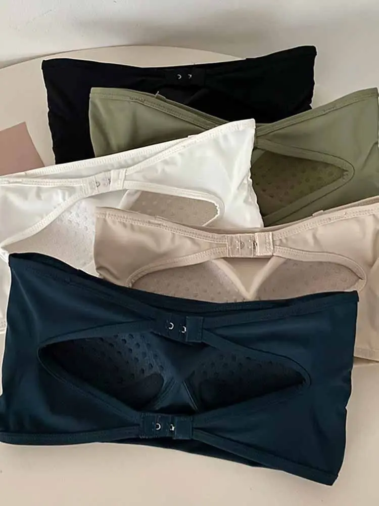 เสื้อกล้ามผ้าไหมน้ำแข็งสำหรับผู้หญิง ชุดชั้นในแบบมีโครงในตัว บราท็อปแบบสวมใส่สบาย เหมาะสำหรับใส่ทำงานหรือใส่ลำลอง