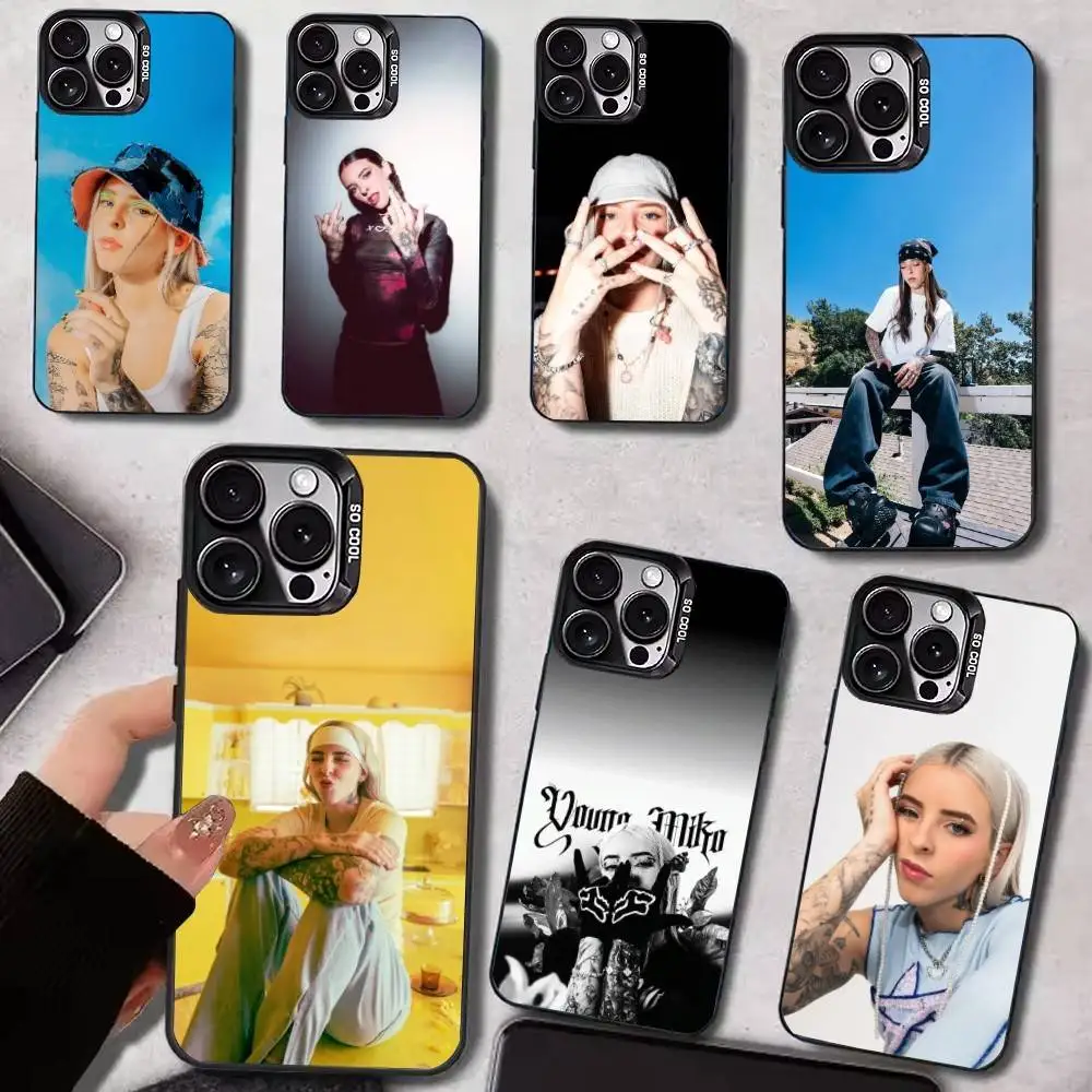 

Cool Young M-Miko Singer Phone Case For iPhone17,16,15,14,13,12,11 Plus,Pro Max Black Candy Matte Shockproof Cover