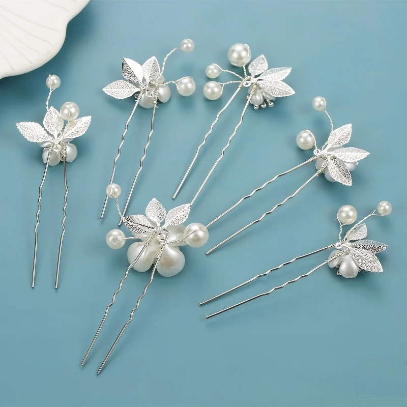 Silver Gold Hair Accosseries Set Flower Wedding Head Jewelry Bride Headdress Women Headpieces Bridesmaids Gifts Hair Pins