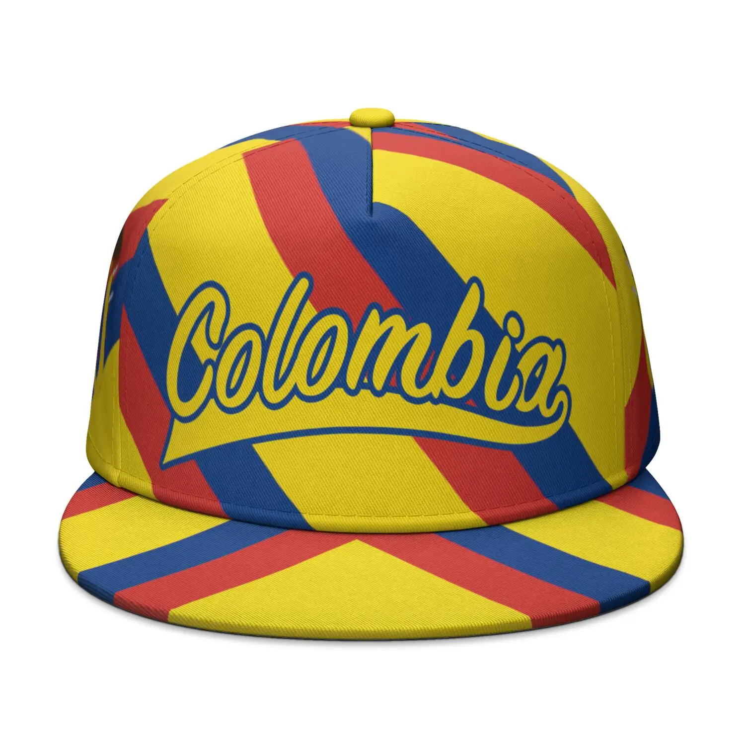 Colombia Flat Brimmed Cap Custom Made Name Number Team Logo Hip-hop Hat Country Travel Spanish Nation Republic Flag Headgear