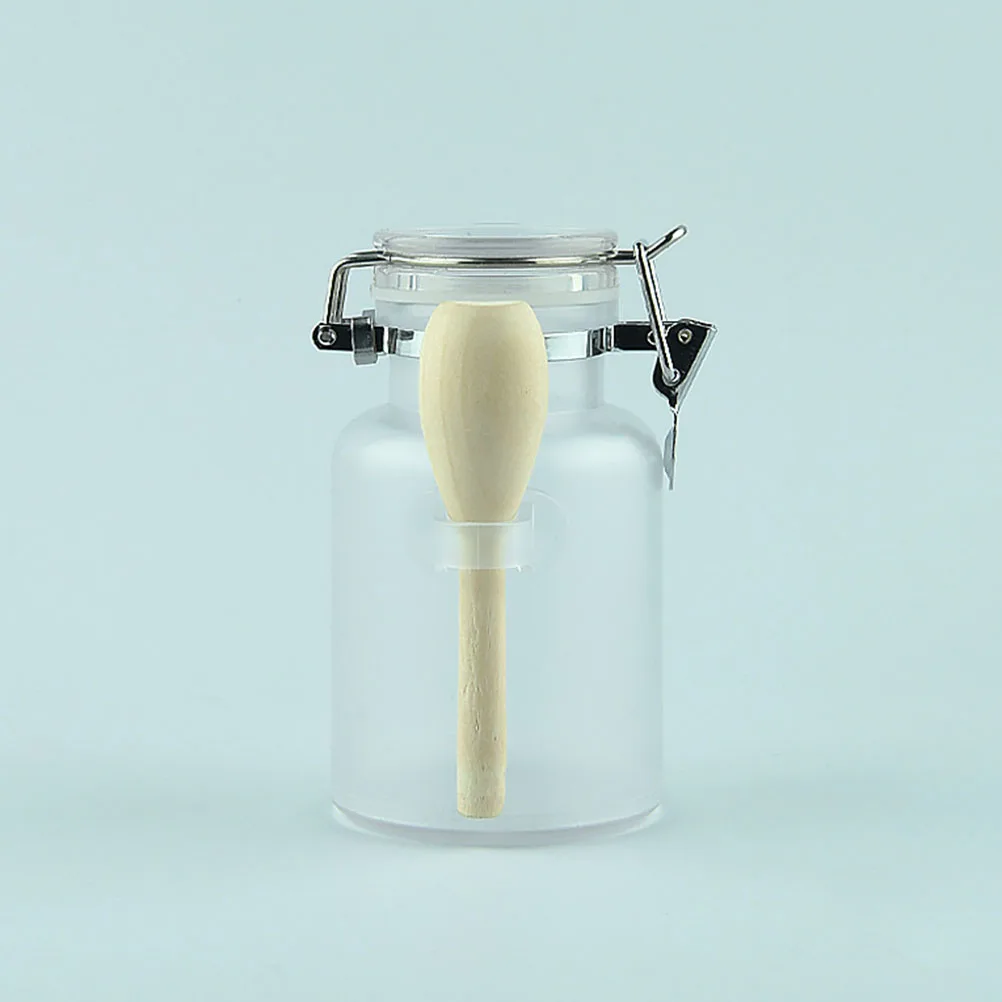 

Bath Salt Bottle Empty Jar Storage Portable White ABS Wood Material Leakproof Dustproof Sauce Containers Powder Holder