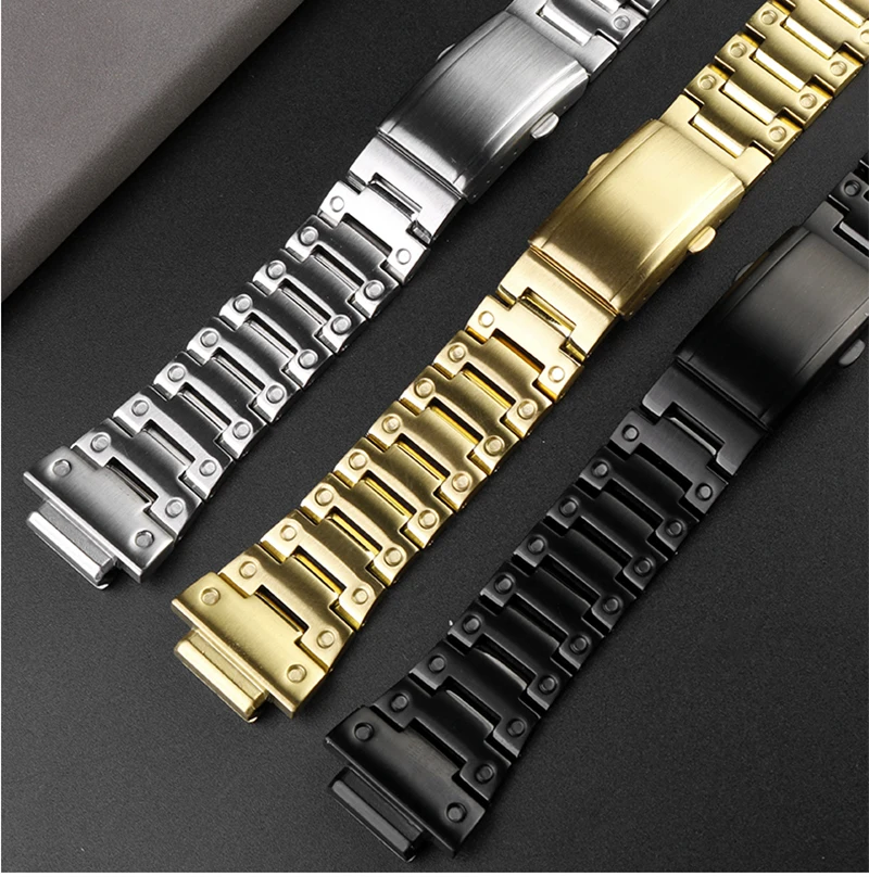 Wath Set For Casio G-SHOCK GA-110 100 120 140 Solid stainless steel Watch Strap Watch case golden silver Watchband Men Bracelet