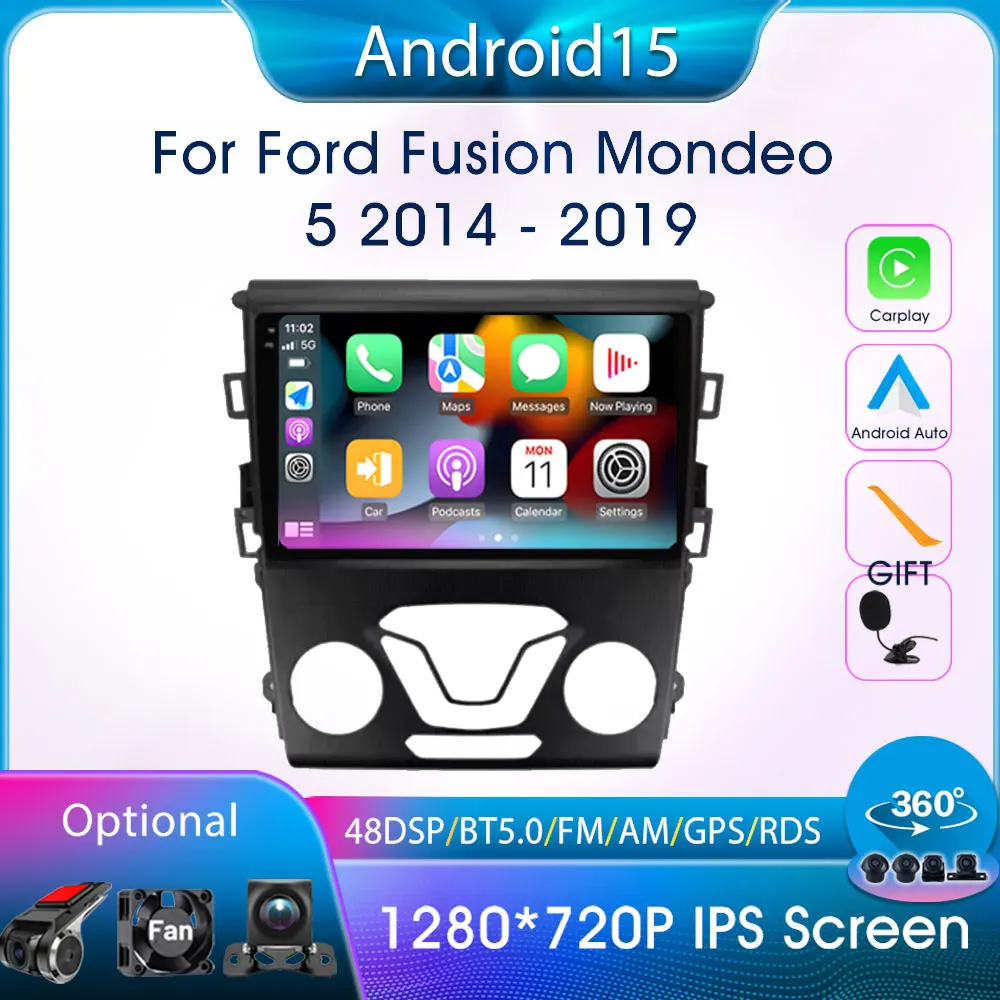 

Carplay Stereo Car Intelliegnt Systems For Ford Fusion Mondeo 5 2014-2019 Android Auto GPS Navigation Car Radio FM BT DSP Audio