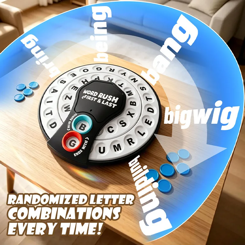 Fast Paced Word Rush First & Last Letter Board Game Family Party Icebreaker Spelling Learning Toy for Kids Adults