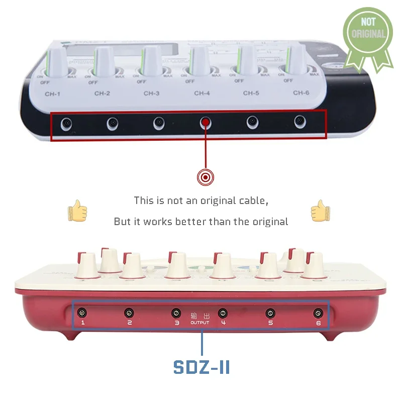 Piezas de Cable de terapia para Hwato SDZ-II/DMZ-I, estimulador muscular nervioso eléctrico, Conector de abrazadera o Pin, 6 uds./lote