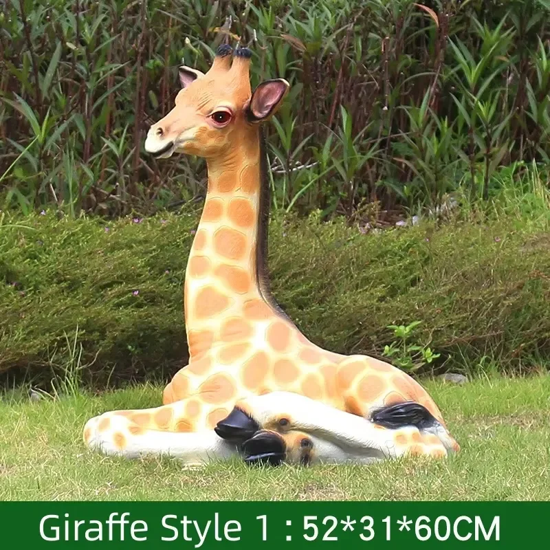 Garden Decoration Polyresin Outdoor Giraffe Sculptures Fiberglass Eco Friendly Custom Giraffe Figurine Statues