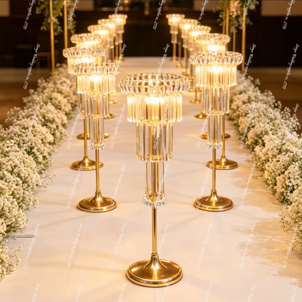 80 to 130cm)4 to 10pcs Event acrylic battery wireless warm light Crystal Lighted Table Top Table Lamp Centerpieces for Wedding T