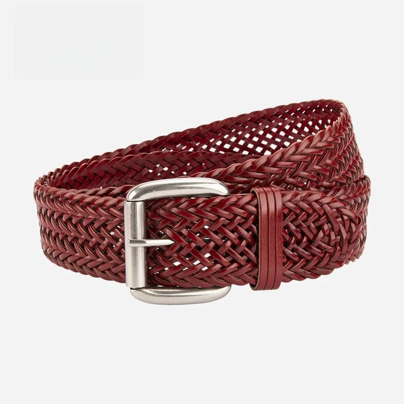 

Европейский и американский модный женский тканый ремень без отверстий, ретро-украшение, женский стиль, плетеные ремни из натуральной кожи