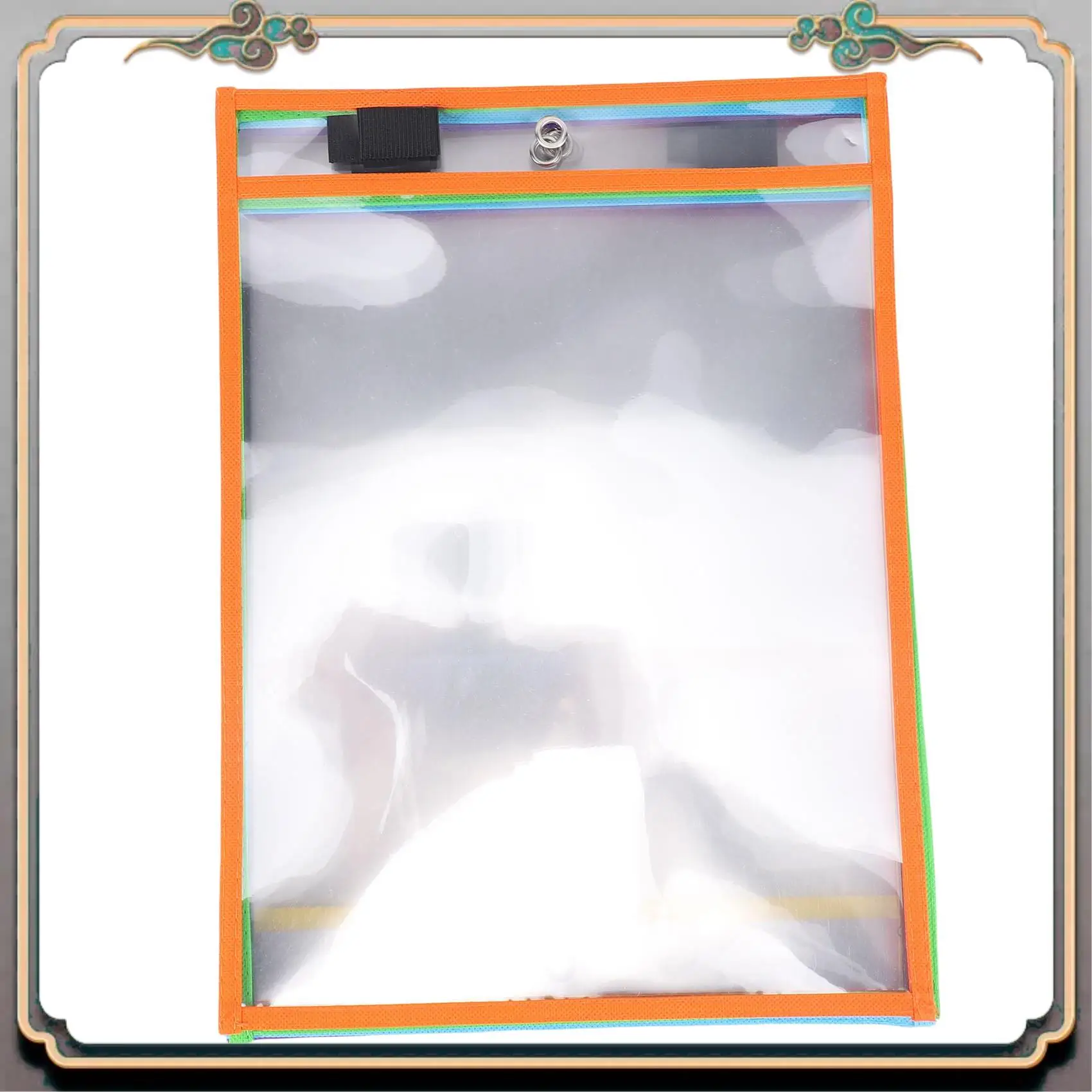 

Durable 30 Pack Dry Erase Pockets PVC Transparent Sewn Dry Erase File Bag Reusable Dry Erase Bag