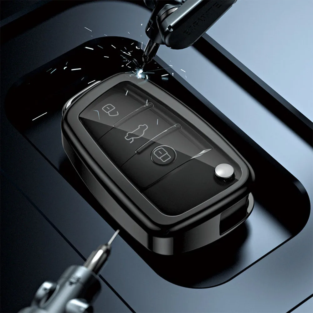 Aluminum Alloy Car Remote Smart Key Case Cover Fob Skin Holder Keychain For Audi A1 A4 A6 A3 S1 S3 RS6 TT Q3 Accessories