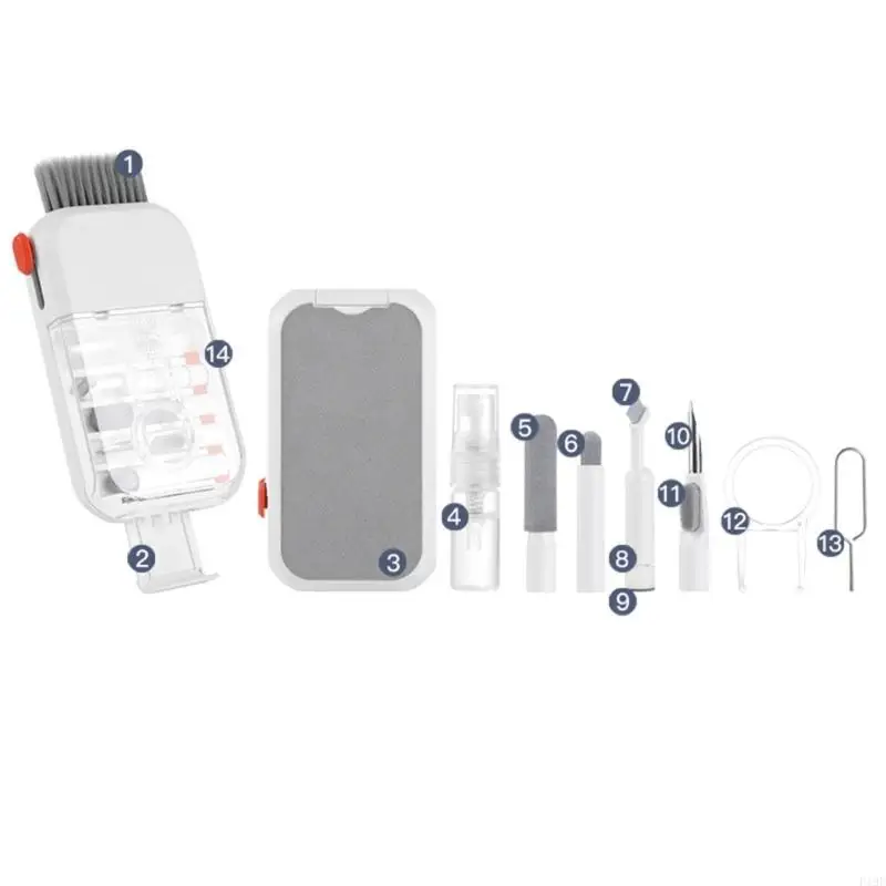14Pcs Transparents Multifunction 14 in 1 Digital Cleaning for Electronics Devices Smartphones Tablets and Laptops F19E