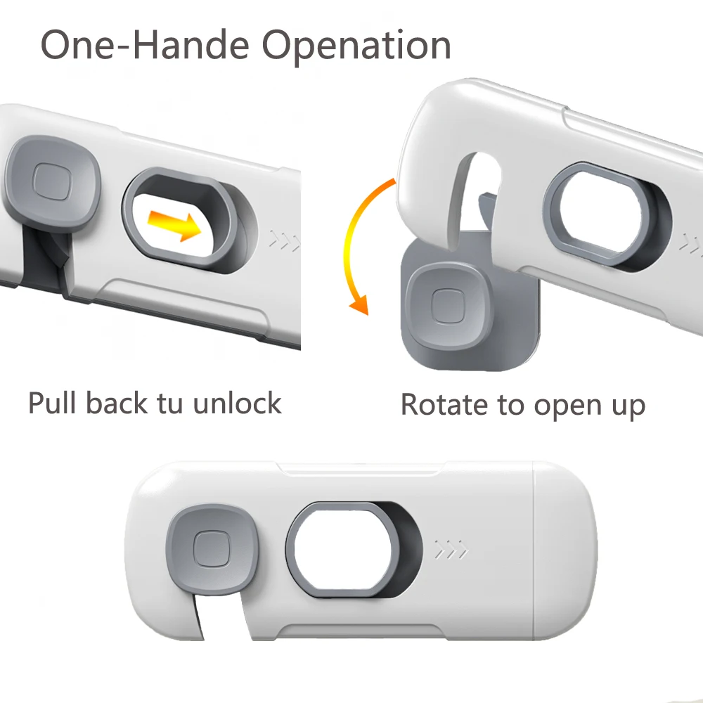 Baby Anti-Pinch Safety Cabinet Latches Child Proof Drawer & Fridge Lock Durable Infant Protector Lock for Cupboard Storage Doors