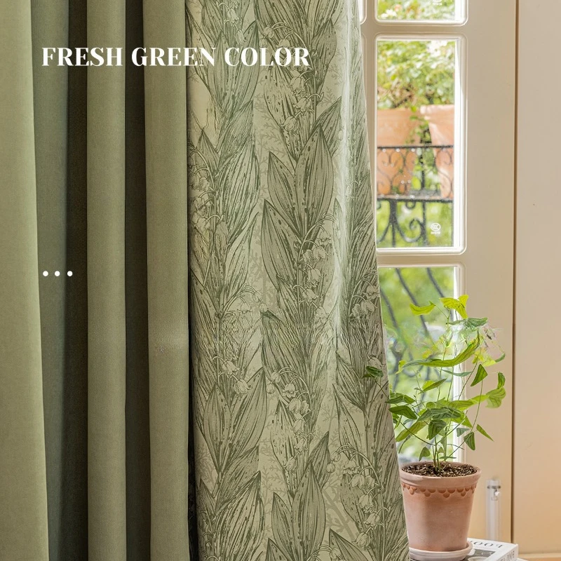 

New Light Luxury Chenille Curtains for Living Room Bedroom Dining Room Modern Minimalism Fenglan Fengling Curtain Full Blackout