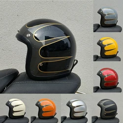 Group casque de moto vintage TT & COCASCOS, fibre de verre, scooter rétro, équitation, visage ouvert, jet 3/4, puzzles moto, approuvé par le DOT
