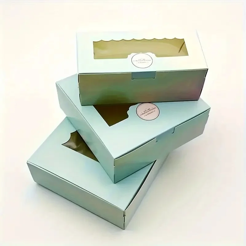 10/25 Elegante Transparente Fensterkartons für Hochzeitsgeschenke, Schokoladen- und Süßigkeitenverpackungen - Geeignet für Geburtstags- und Partydekoration – Detail 2
