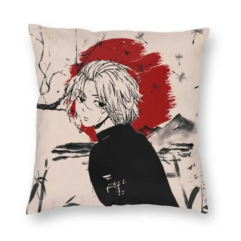 Anime Manga Tokyo Revengers fodera per cuscino Sano Manjiro federa per cuscino per divano moda federa decorativa per la casa