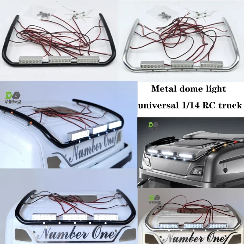 LED Metal Cockpit Dome Lights for 1/14 Tamiya RC Truck Trailer Tipper Scania 770S Actros Volvo MAN Car 56371 56360 56318 Parts