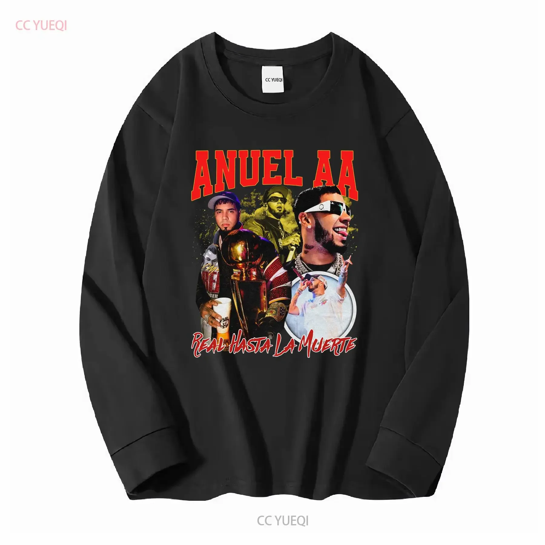 Anuel AA Retro Vintage For Fan Black Size S 5XL T Shirt HE735 vintage Washed designer clothes Stylish Casual Stretched homme