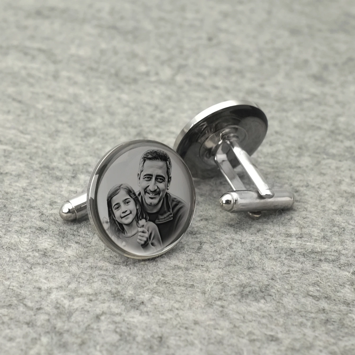 Personalized Photo Cufflinks Shirt Cufflinks Custom Portrait Cuff Links Picture Memorial Gift for dad Husband Wedding Favors