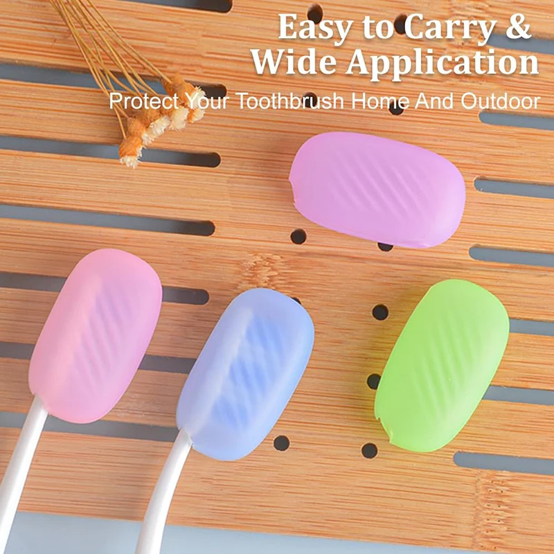 Toothbrush Head Covers 6PCS Portable Travel Toothbrush Cap with Box ilicone Toothbrush Head Cover Cap Toothbrush Protective Case