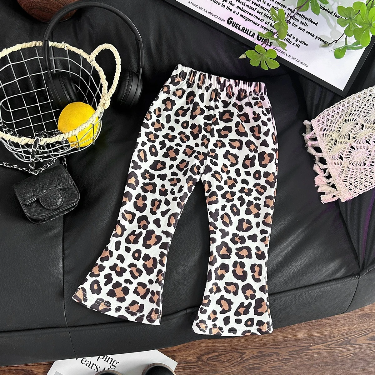Girls Leggings Fall Winter Korean Kids Leggings Medium Small Flare Pants Flat Waist Warm Girls Flare Pants