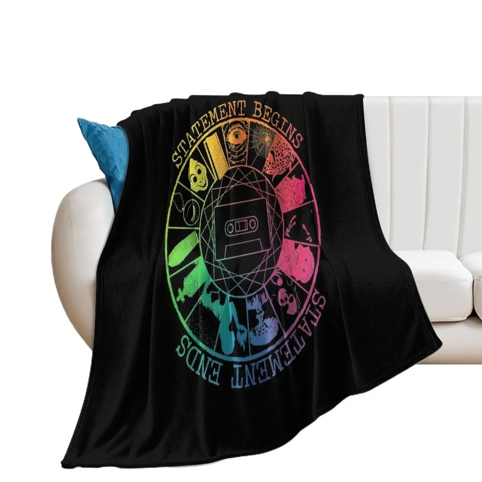 

STATEMENT BEGINS OR STATEMENT ENDS RAINBOW COLOR Throw Blanket Bed Extra Large Throw Blankets