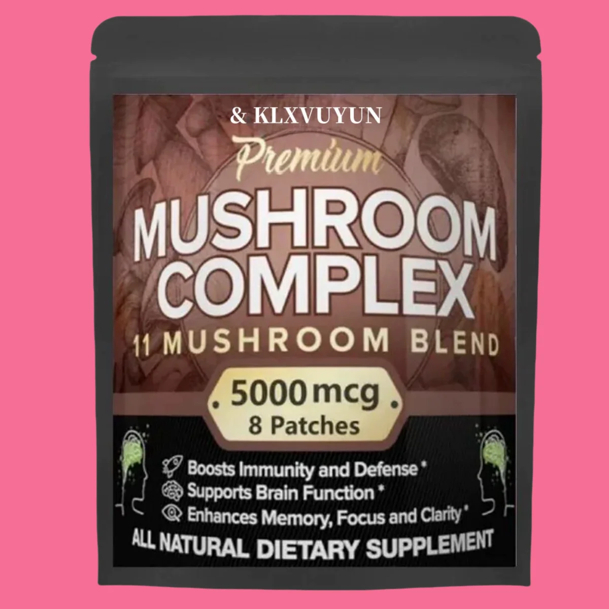 7 Blend Lions Mushroom Cordyceps, Chaga, Reishi, Turkey Tail, Maitake, Shiitake Supplement, Transdermal Patches Made In The Usa