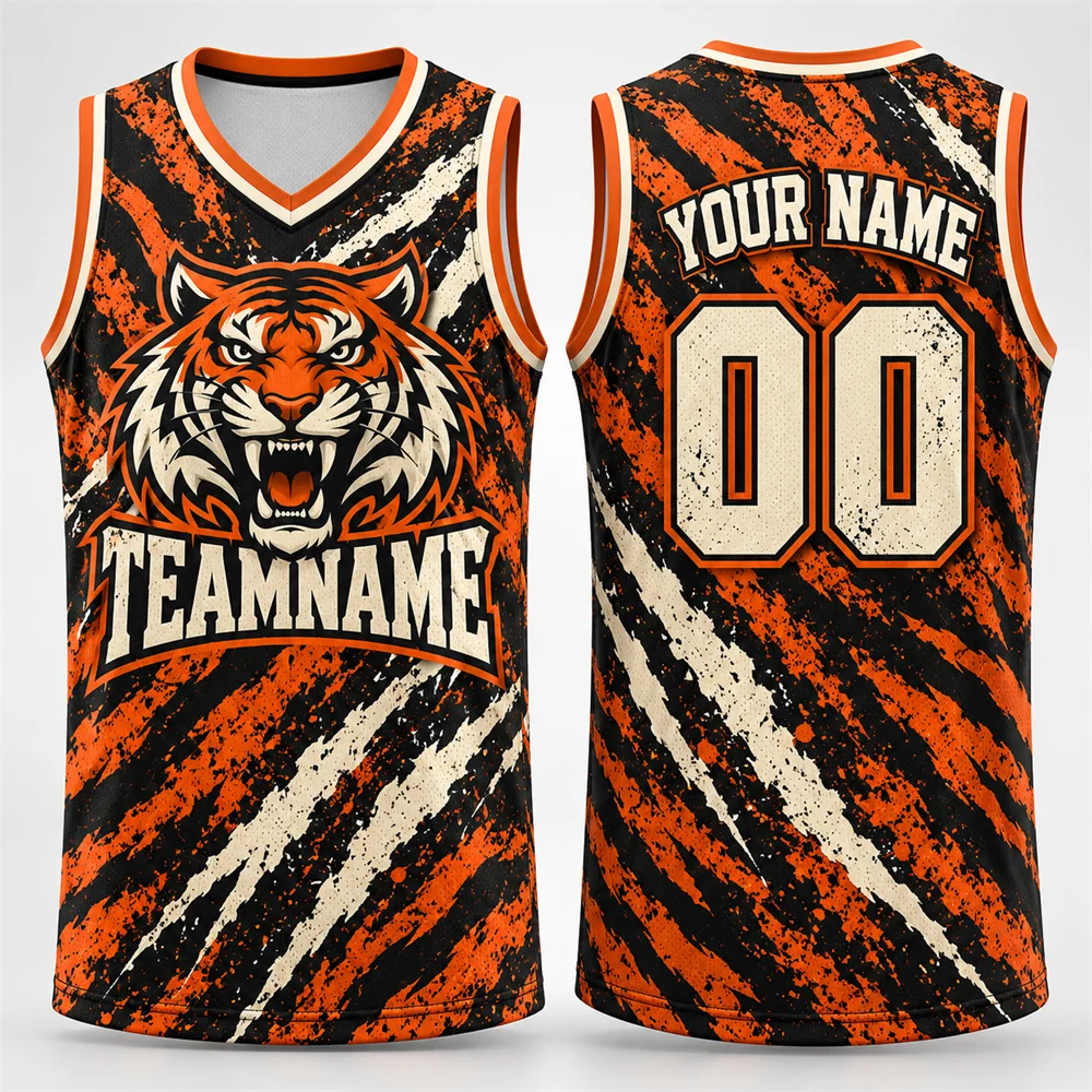 Wolf Basketball Jersey Custom Name and Number for Men 3D Print Fierce Animal Graphic V Neck Sleeveless Vest Streetwear