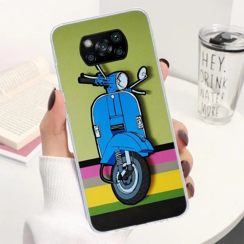 Vespa Scooter Motorcycle Coque Phone Case For Xiaomi Mi 11 Lite 11i 12T 11T 10T 9T 12 Pro 10 9 8 12X 6X 5X Ultra Soft Cover Shel