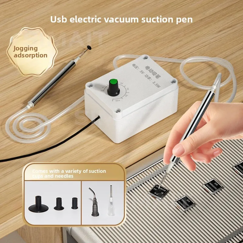 Electric Vacuum Pickup Pen | Mini Chip Suction Tool with Replaceable Tips for SMD Component Handling