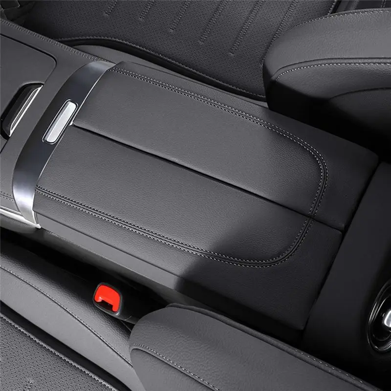 Leading-Edge-Car Central Console Armrest Box Booster Pad PU Trim Cover For Mercedes Benz GLC C-Class W206 C200 X253 GLC300 22-20