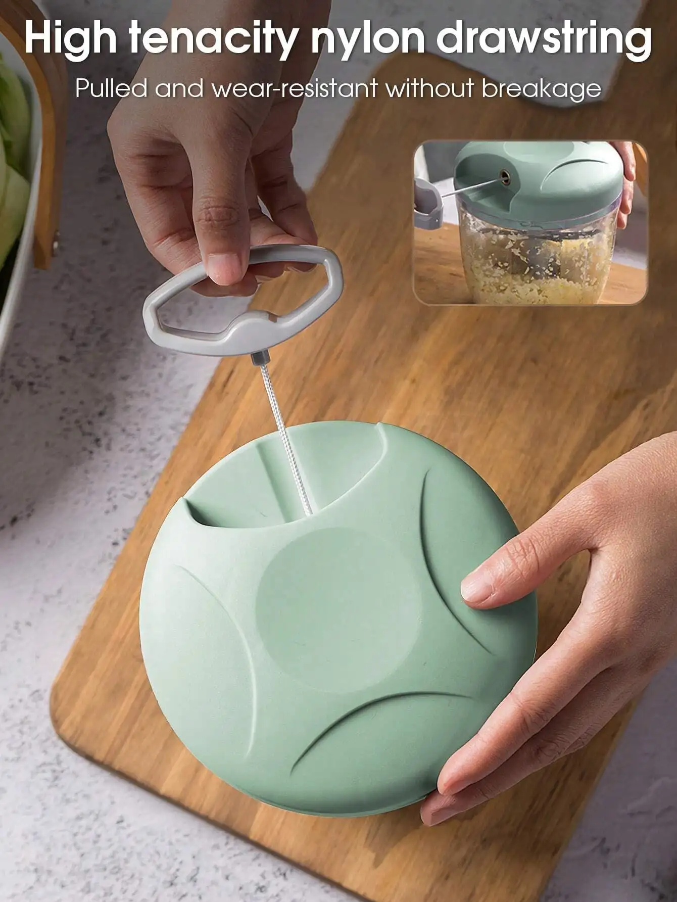 1pc 900ml Manual Food Processor Garlic Vegetable Chopper, Suitable For Chopping Garlic, Ginger, Chili, Onion And  Foods