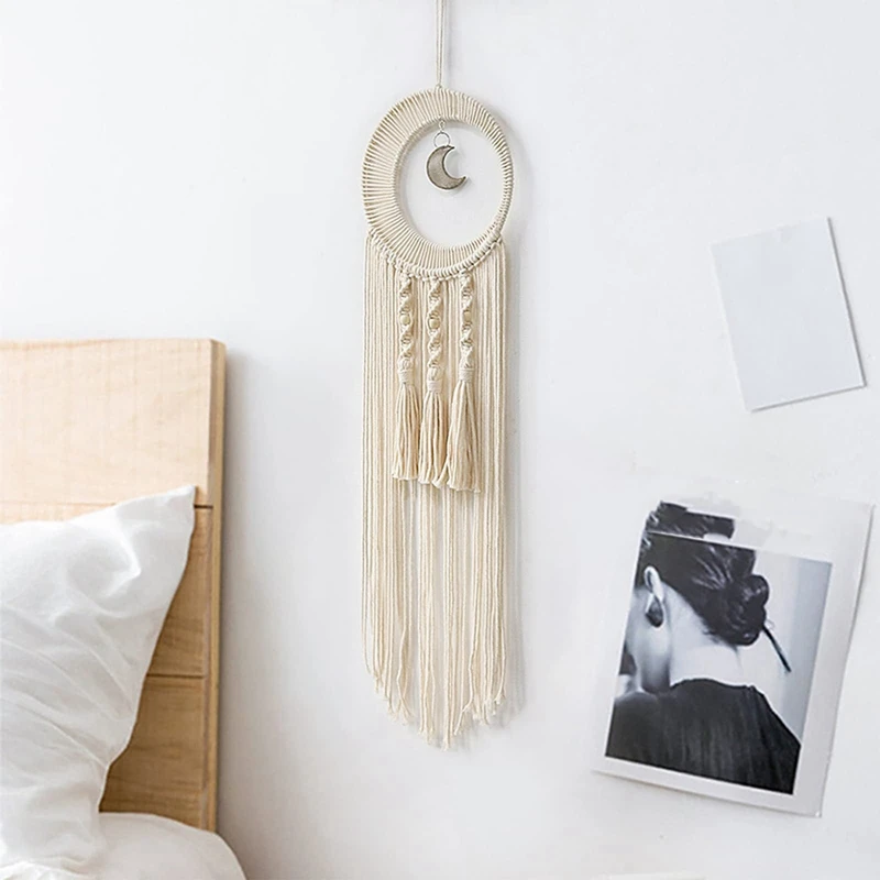 Macrame Moon Dream Catchers Wall Hanging Decor Dream Catcher Handmade Home Bedroom Decoration image 4