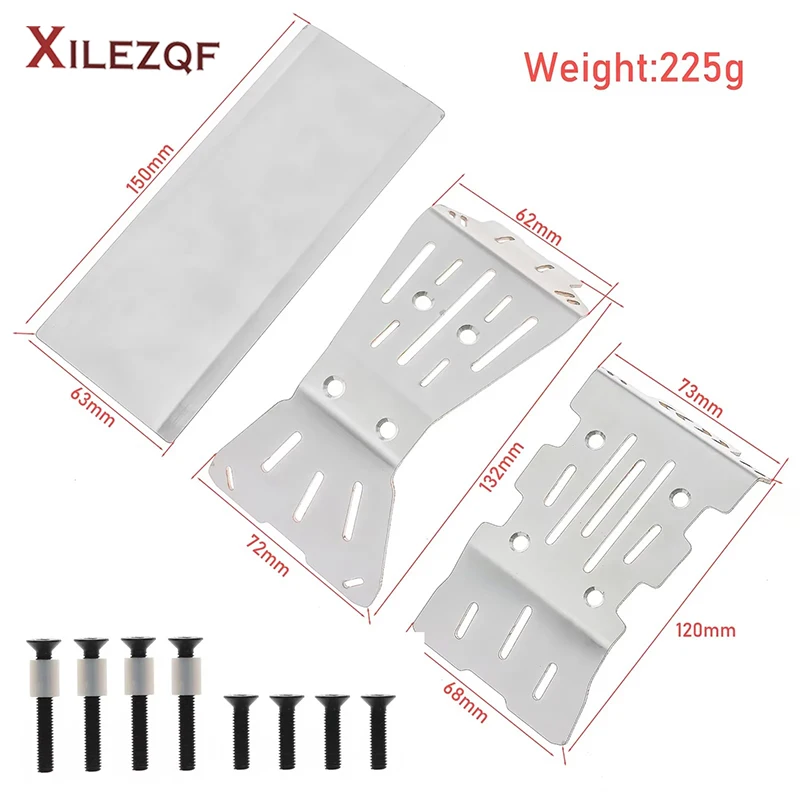 XILEZQF Stainless Steel Skid Plate Chassis Armor Guard for ARRMA 1/10 GORGON Monster Truck 2WD Upgrade