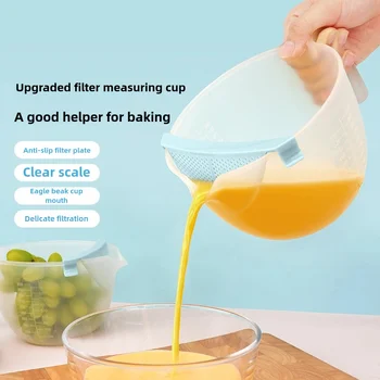 1ks odměrka s filtrem, potravinářská s odměrkou na pečení vaječné směsi, kelímek na míchání vajec s filtračním sítkem, odměrka na pečení 10 nejlepší prodej odměrka na rychlovarné vejce Dash - №9
